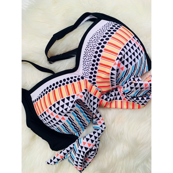 PINK Victoria's Secret Other - PINK VS Colorful Print Push-up Halter Wrap Bikini✨